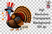 Patriotic Turkey Sublimation PNG, a Graphic by Clipart Bloom (Thumbnail 9 of 11)