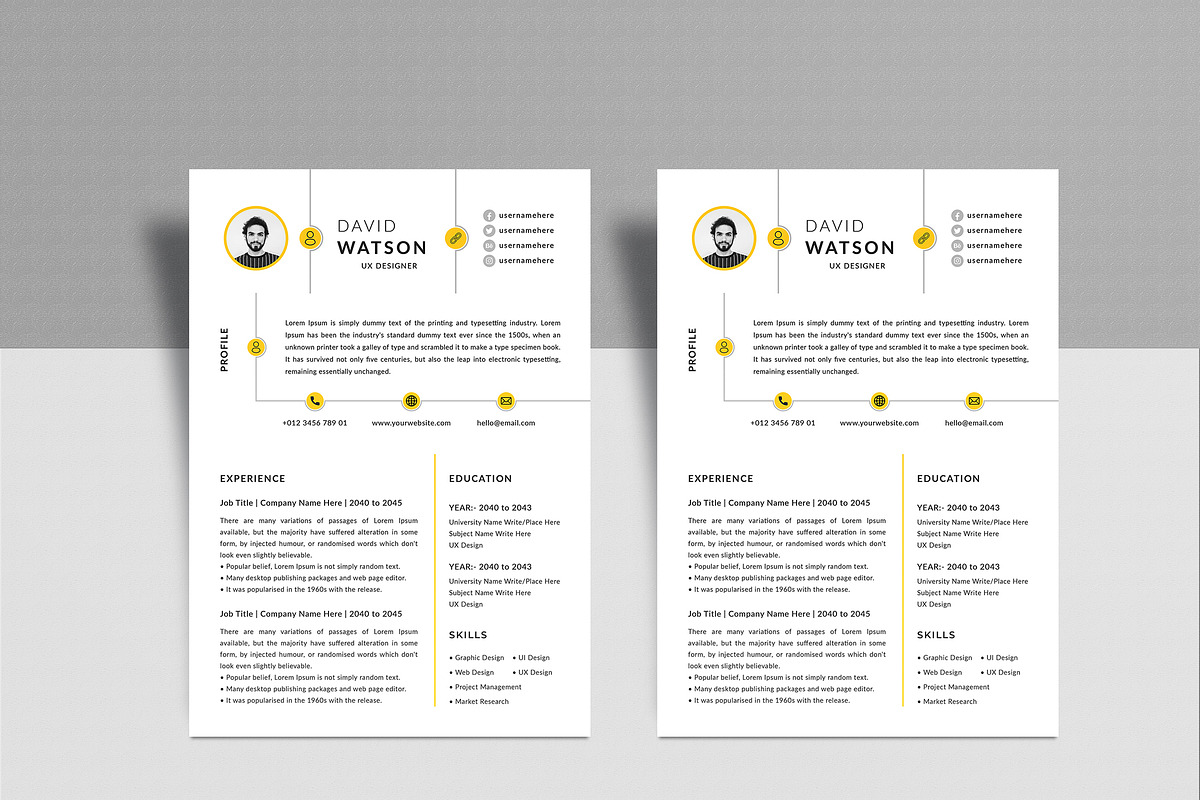 cv resume word and canva template, a Resume Template by mijli (Photo 5 of 10)