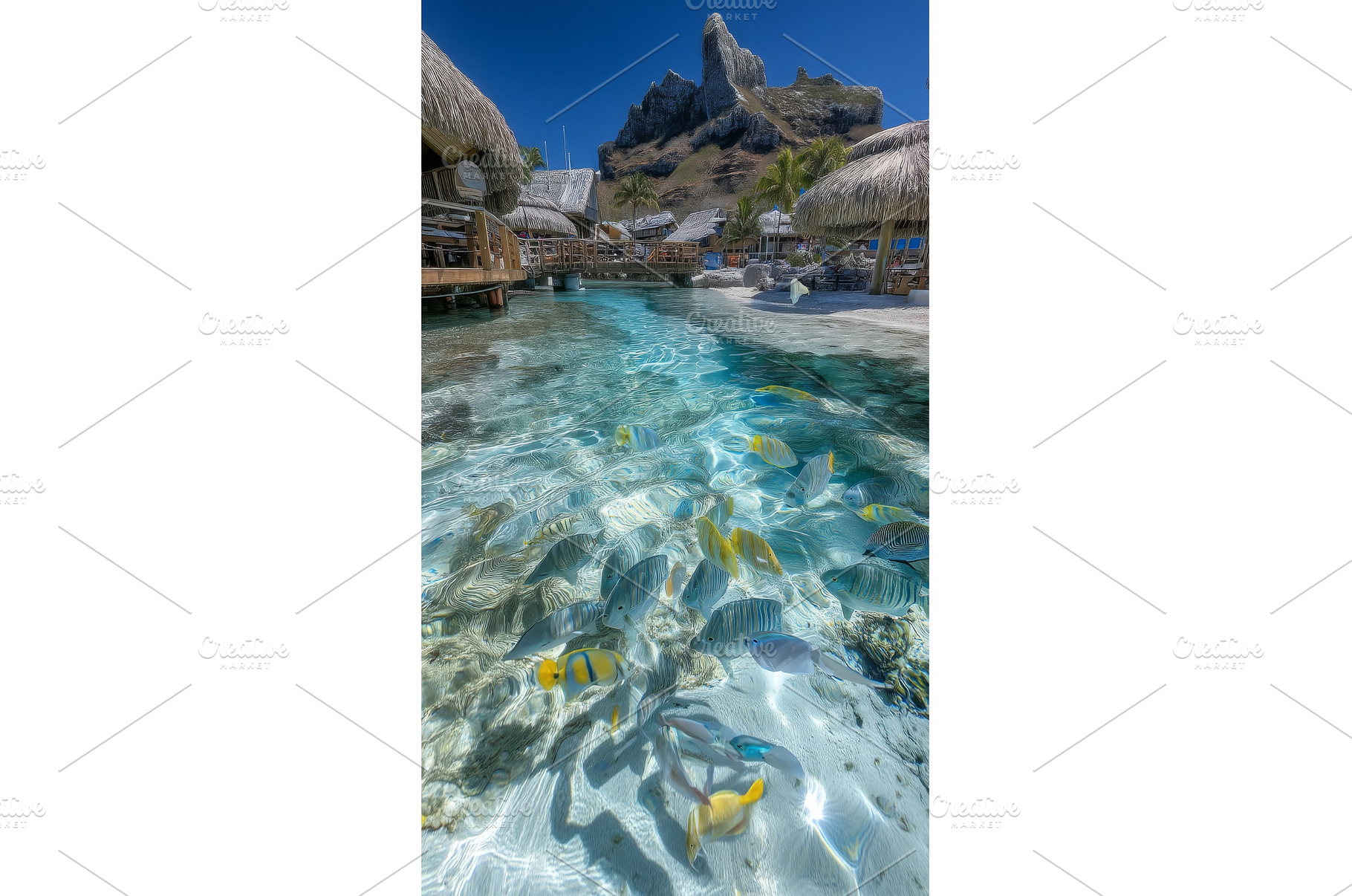 In a clear lagoon surrounded by, a Nature Photo by ZinetroN