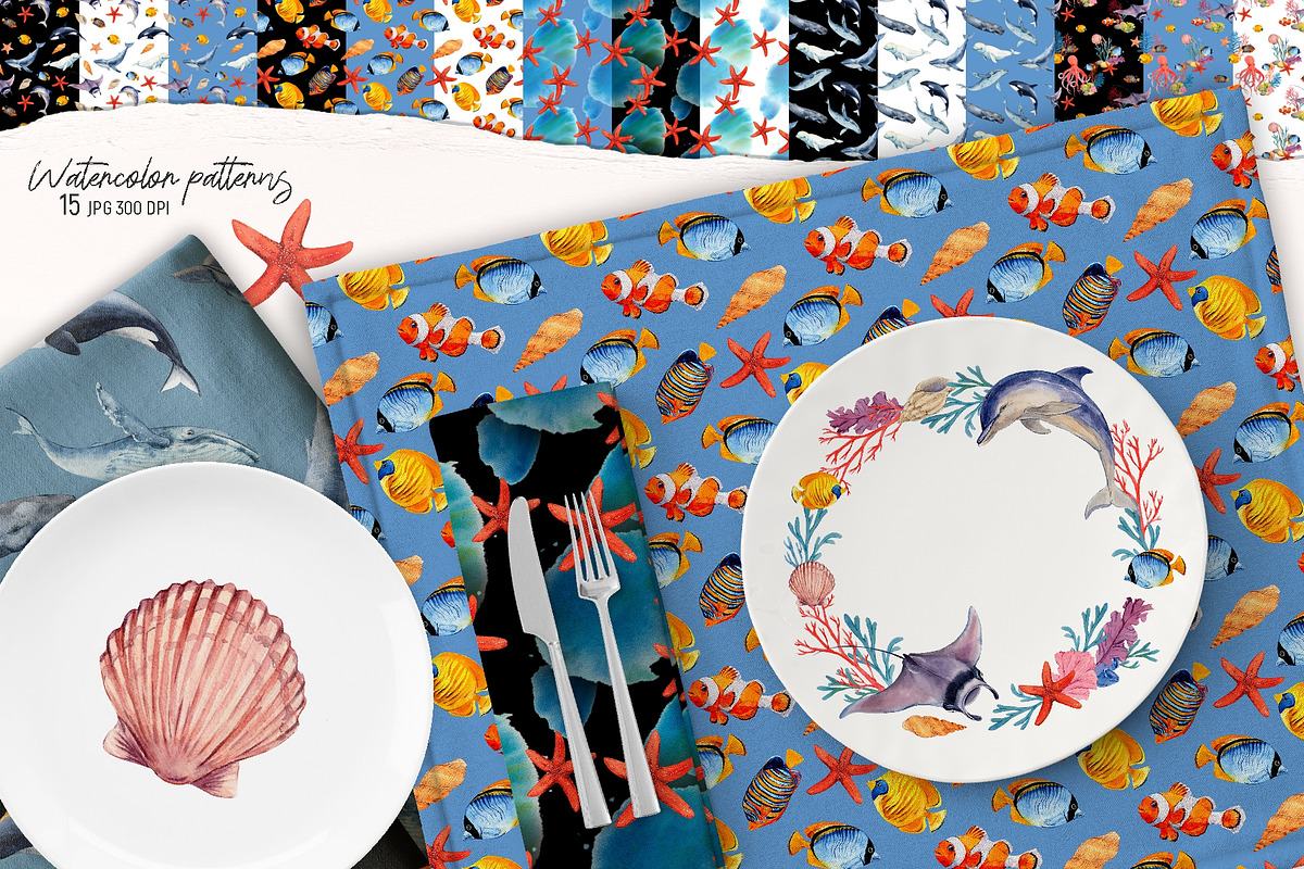 Coral Reef. Watercolor Set, an Illustration by Tata Pilip (Photo 12 of 16)