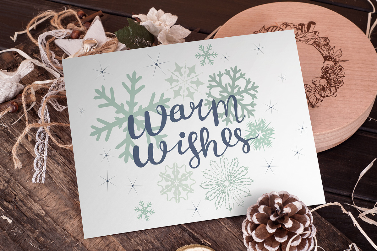 SNOWFLAKES, patterns and postcards, a Pattern Graphic by pineart