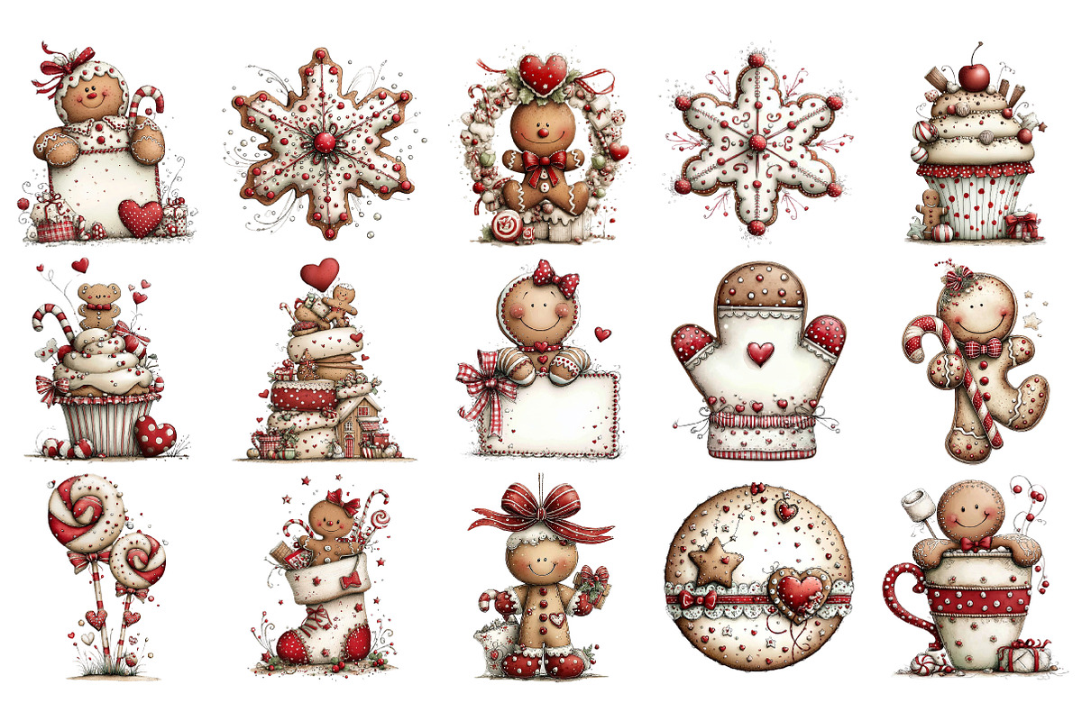 Sweet Watercolor Gingerbread Png, an Illustration by Craft Nest (Photo 3 of 6)