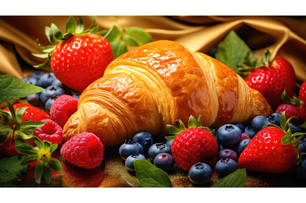 butter gold croissan food ai, a Background Photo by pikepicture