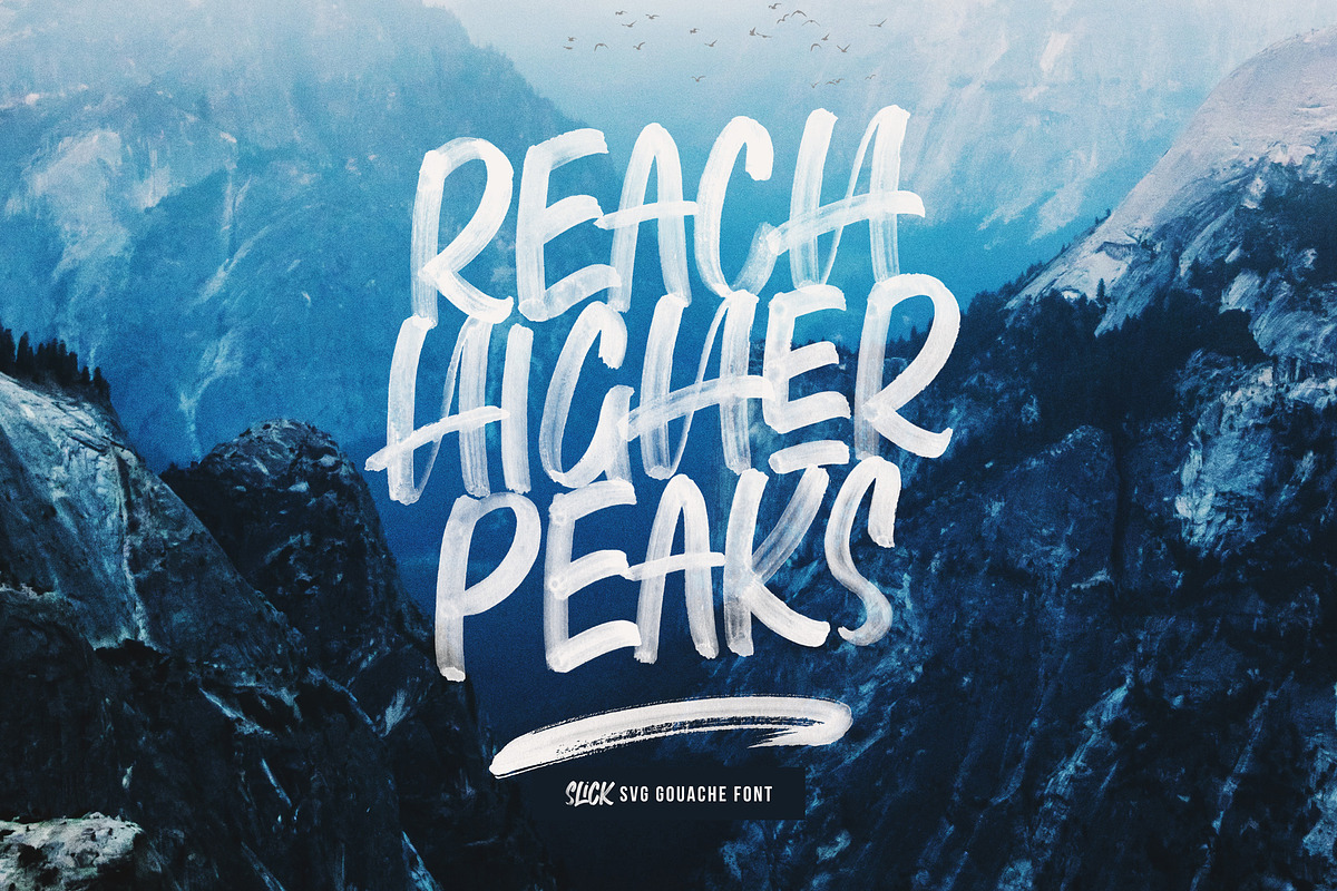 Slick SVG Brush Font + Extras, a Handwritten Font by The Paper Town (Photo 5 of 14)