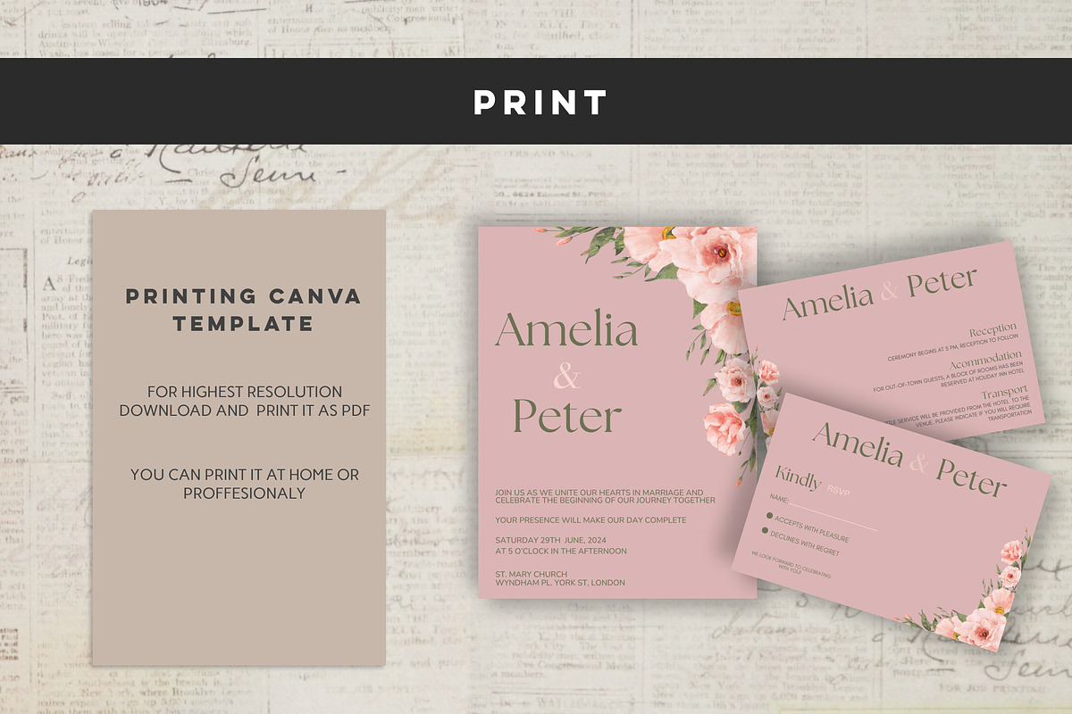 Modern Wedding Invitation, an Invitation Template by Design House (Photo 6 of 8)