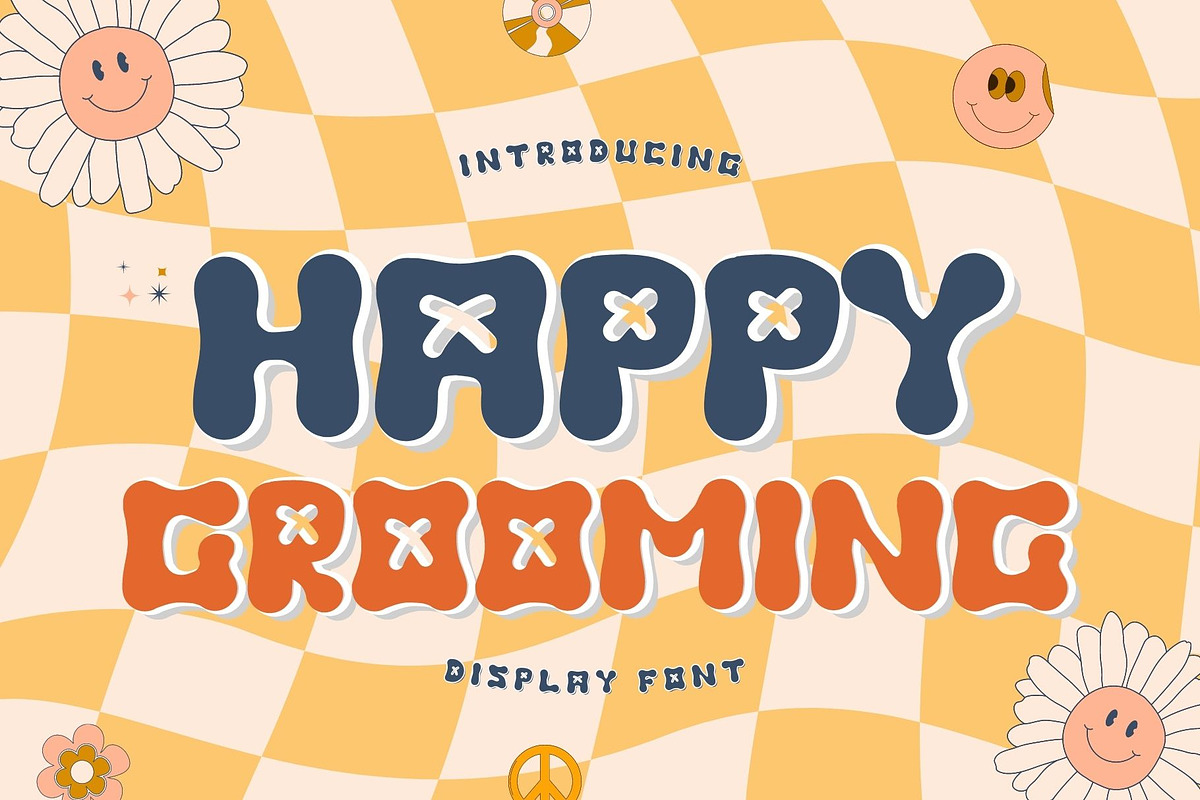 Happy grooming is a cute groovy font, a Serif Font by Brown Cupple (Photo 1 of 5)