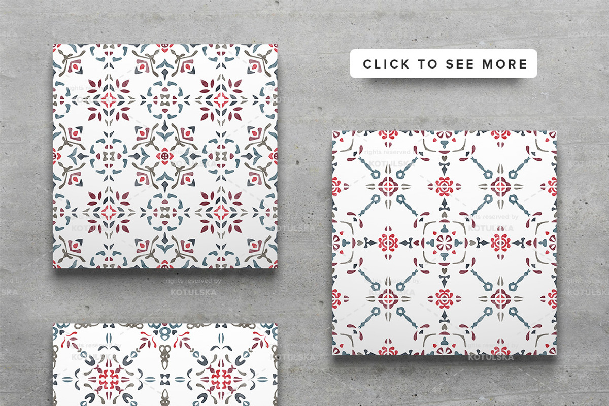 Watercolor/Vector Tile Patterns, a Pattern Graphic by Kotulska (Photo 6 of 8)