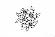 Flower Outline Art Printable Pack, an Illustration by BIPLOB EXPERT (Thumbnail 4 of 9)