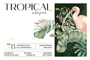 Tropical leaves and birds watercolor, an Illustration by Kate Lanbina (Thumbnail 1 of 19)