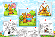 Bold Easy Bunny Easter Coloring Page, a Seasonal Illustration by Ink Gallery (Thumbnail 3 of 3)