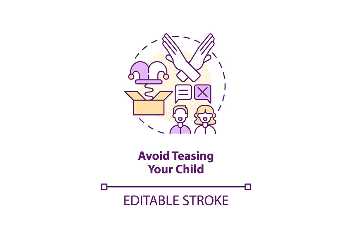 Avoid teasing your child concept, an Outline Icon by IMG Visuals