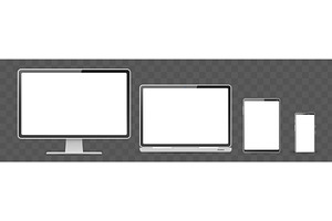 Realistic mockup of monitor. Laptop, a Technology Illustration by Vectorbuum