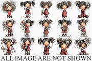 Watercolor Girls with Flowers PNG, a Seasonal Illustration by Canvas Craft (Thumbnail 4 of 7)