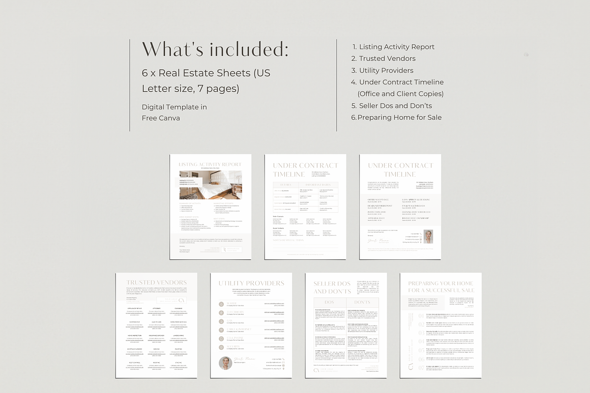 Real Estate Sheets Template BUNDLE, a Design Template by EstateElements (Photo 2 of 8)