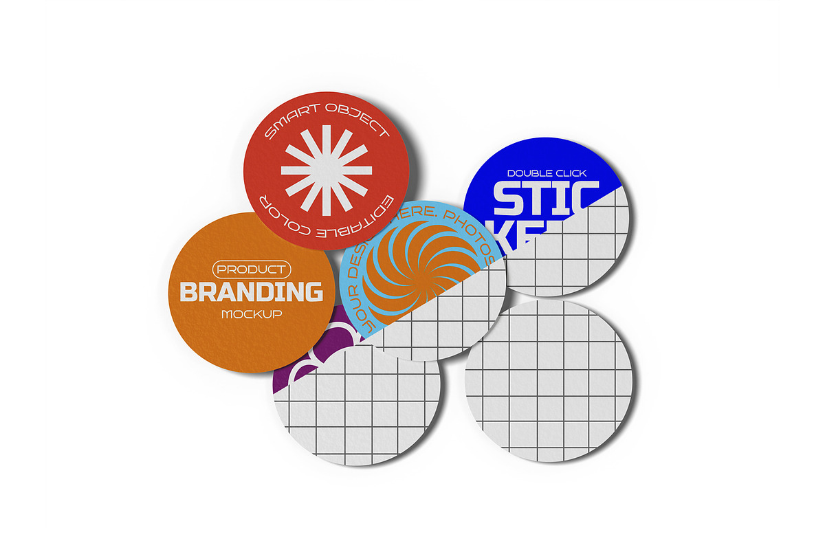 Stickers Branding Mockup, a Merchandise Mockup by Unerispace (Photo 2 of 2)