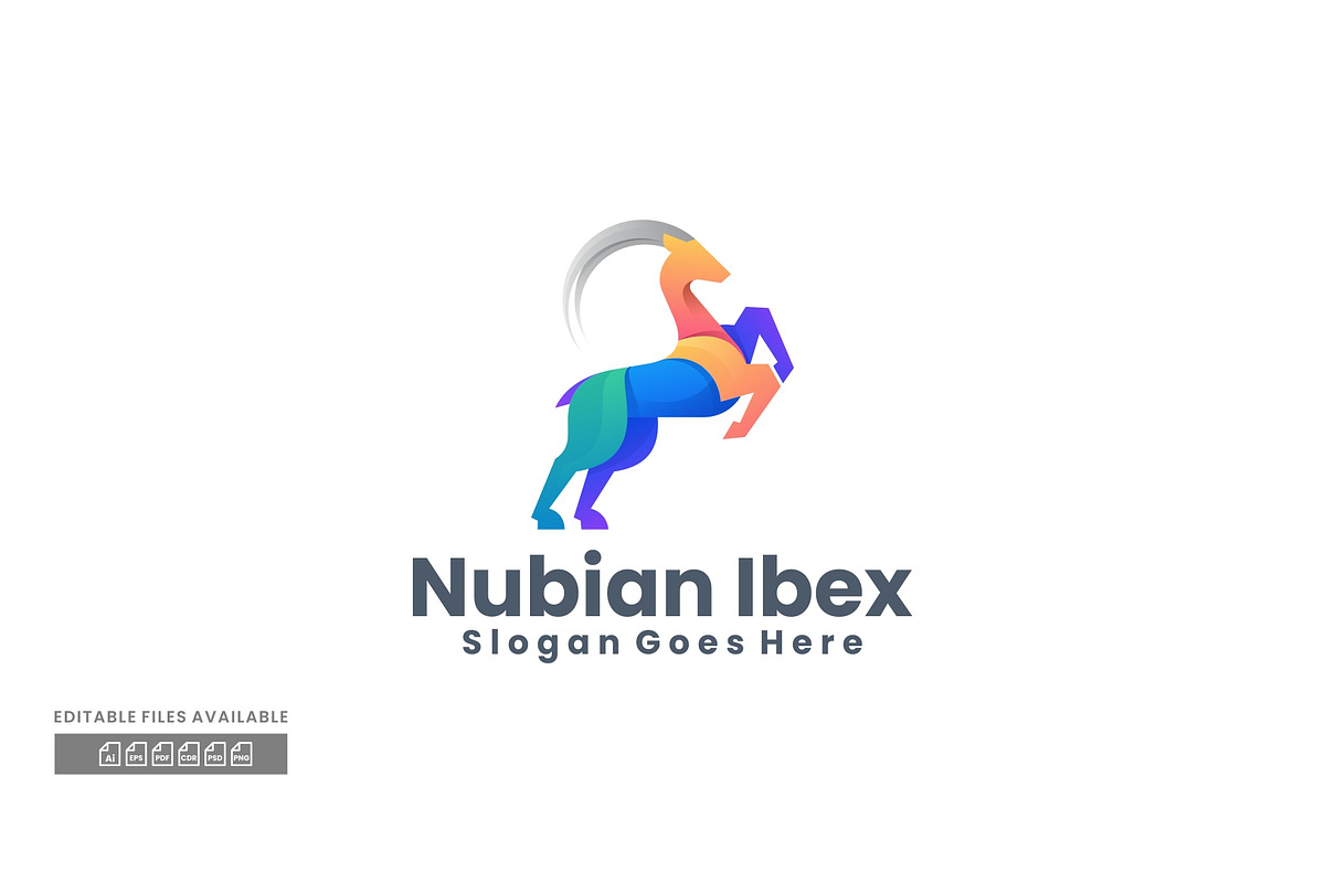 Nubian Ibex Gradient Colorful Logo, a Branding & Logo Template by ivan_artnivora