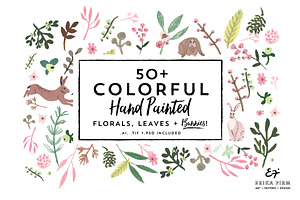 Watercolor Botanicals + Bunnies