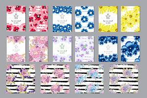 15 Floral Card Templates 4 Patterns