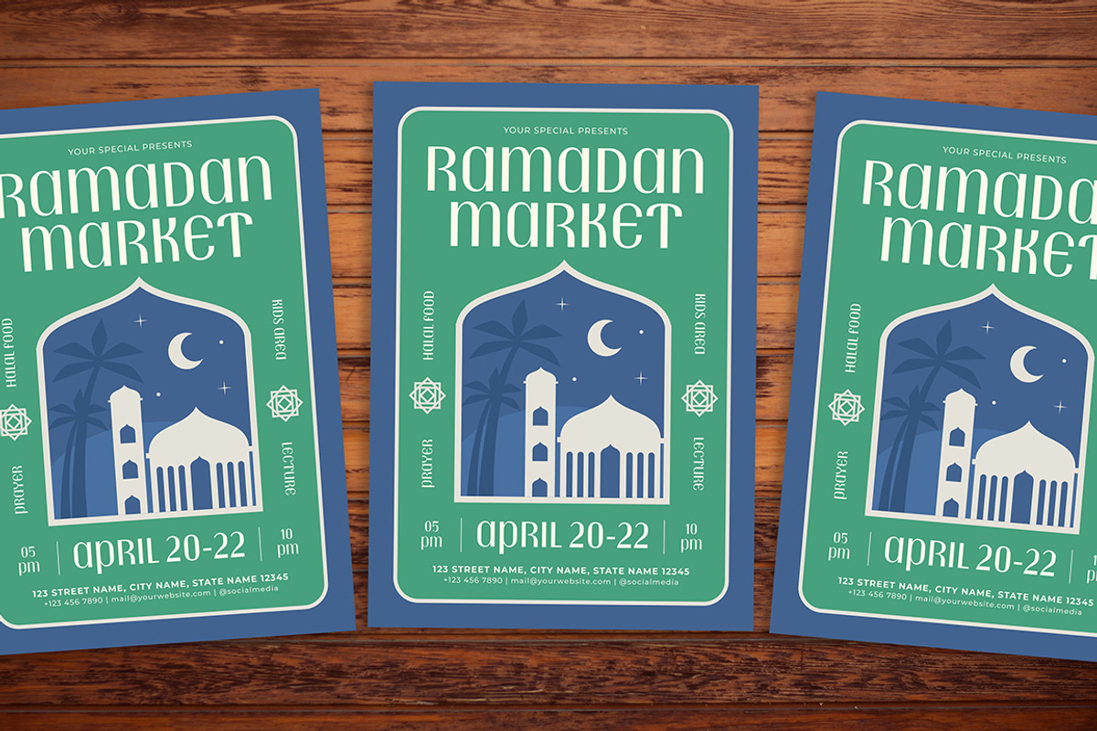 Minimalist Ramadan Market Flyer, a Flyer Template by Gumico Studio. (Photo 1 of 3)