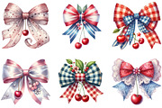 Patriotic Cherry Coquette Bow Clipar, an Illustration by DreamArtGraphic (Thumbnail 2 of 4)