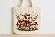 Leopard Christmas Highland Cow PNG, a Seasonal Illustration by CraftArtStudio (Thumbnail 2 of 4)