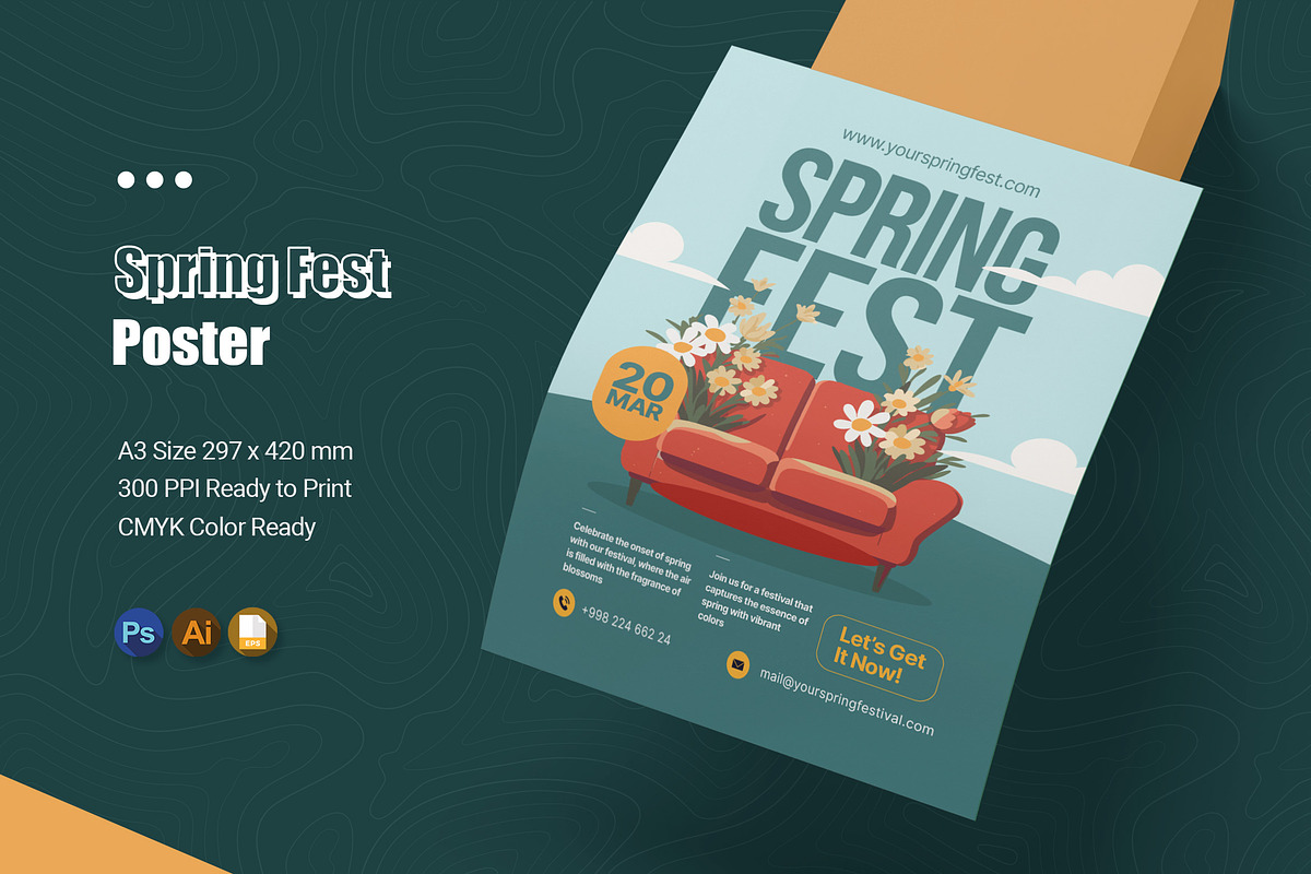 Spring Fest Poster, a Poster Template by Esensifiksi.studio