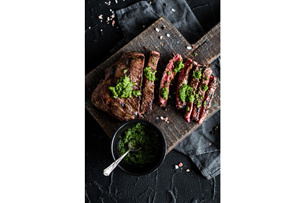 Juicy steak medium rare beef with, a Food & Drink Photo by NelliKovalchuk