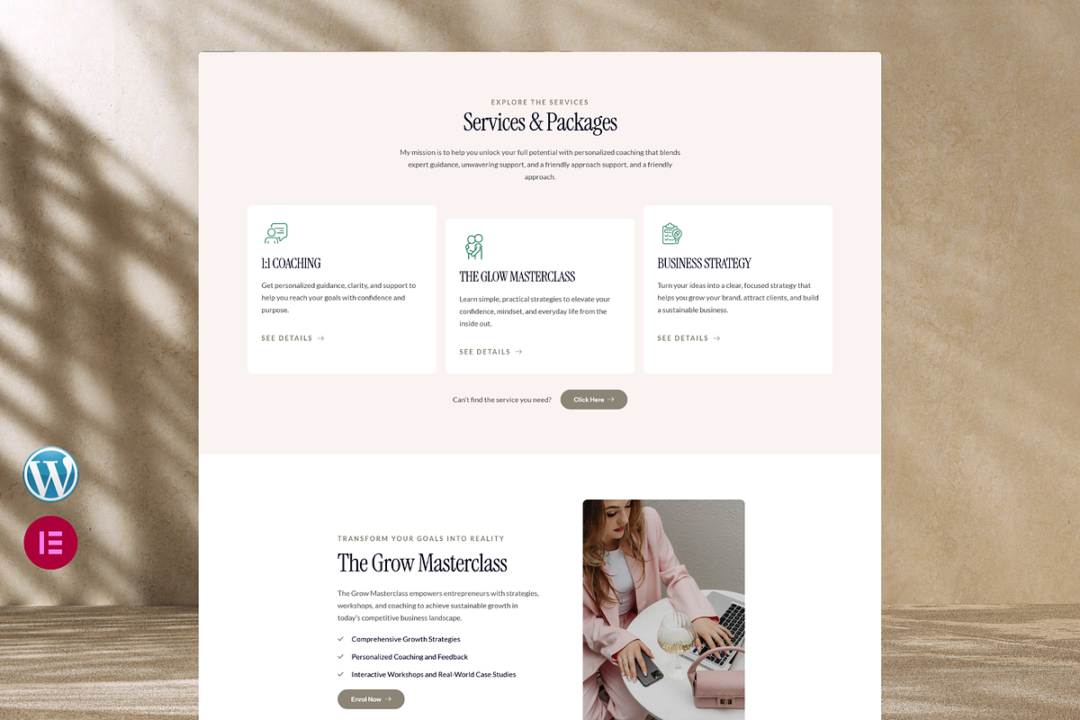 Elegant WordPress Coaching Website, a WordPress Template by hridoywebdev (Photo 2 of 5)