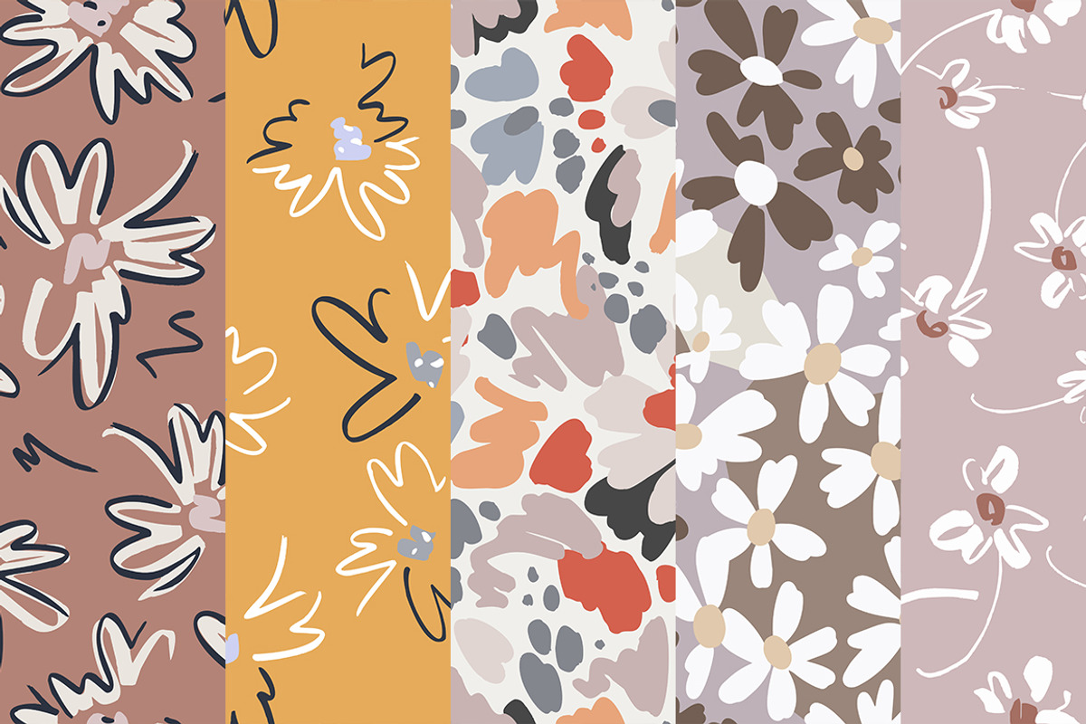Simplistic floral Seamless Patterns, a Pattern Graphic by GALAKAM (Photo 5 of 7)