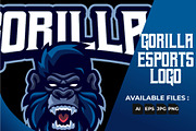 Gorilla Esports Logo Templates, a Branding & Logo Template by kidzdsgn (Thumbnail 1 of 4)