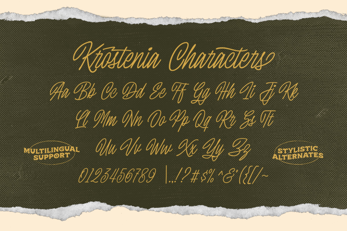 Krostenia - Monoline Script + Bonus, a Script Font by Letterhend Studio (Photo 6 of 9)