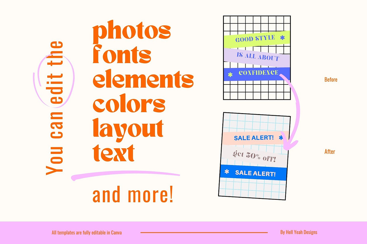 Funky Instagram Post Templates, a Social Media Template by Hell Yeah Designs (Photo 7 of 8)