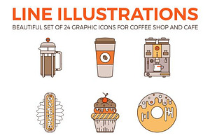 24 Perfect Coffee and Desserts Icons