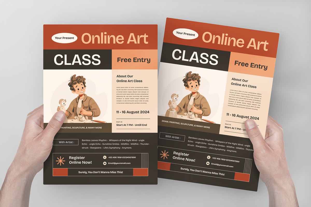 Online Art Class Flyer, a Flyer Template by Annora Studio (Photo 4 of 5)