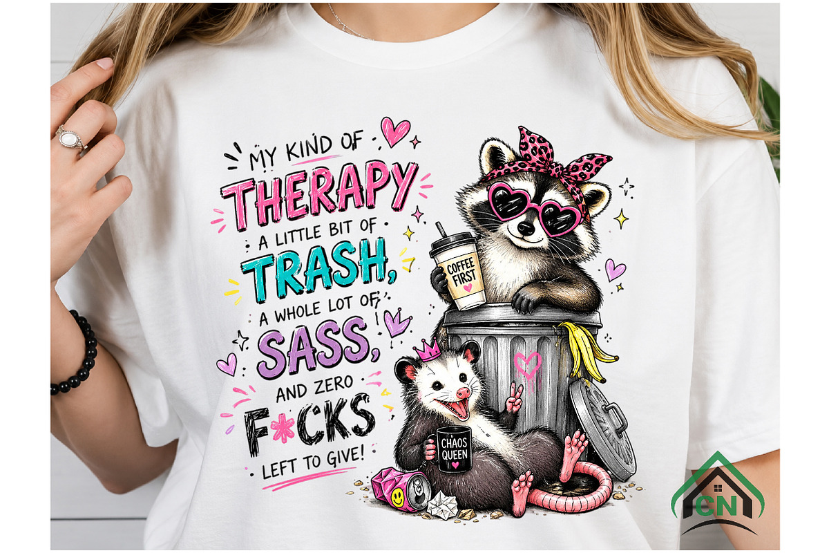 Sassy Raccoon Therapy Trash PNG, a Seasonal Illustration by Craft Nest (Photo 4 of 6)