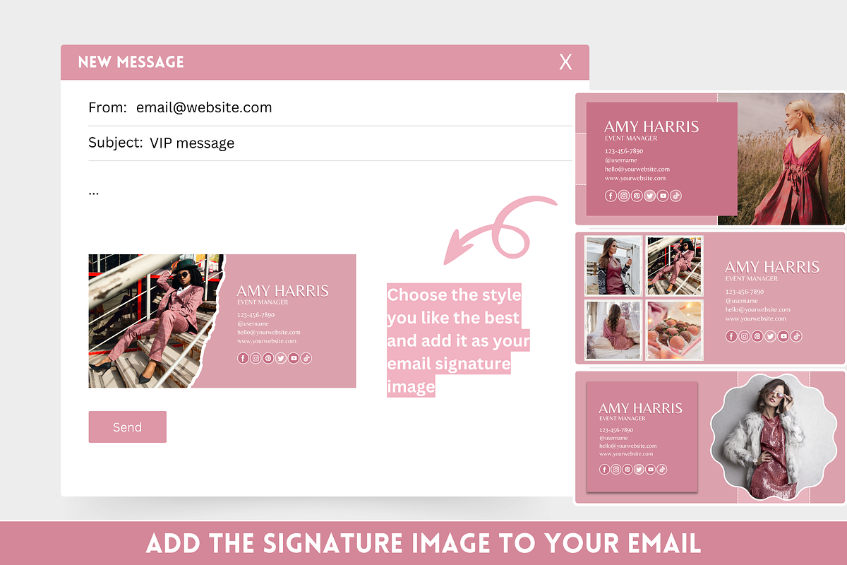 Canva Email Signature Templates, an Email Template by SunshineStudioBoutique (Photo 4 of 9)