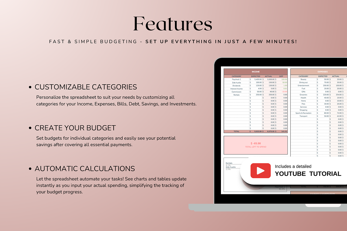 Simple Biweekly Budget - Neutral, a Templates & Theme by The Creative Plans co (Photo 3 of 10)