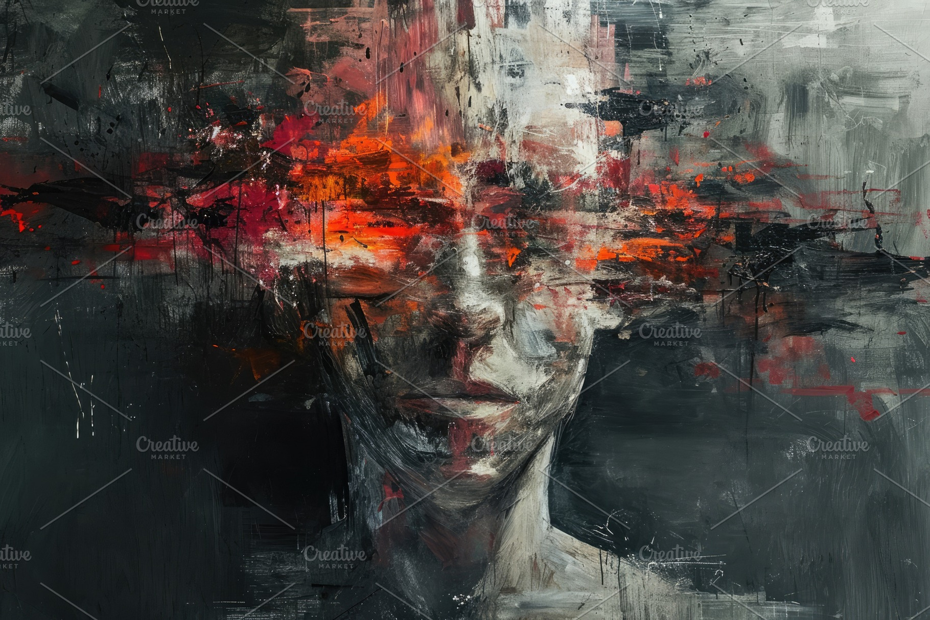 A painting depicting the face of a w, a Photo by Iftikhar Alam