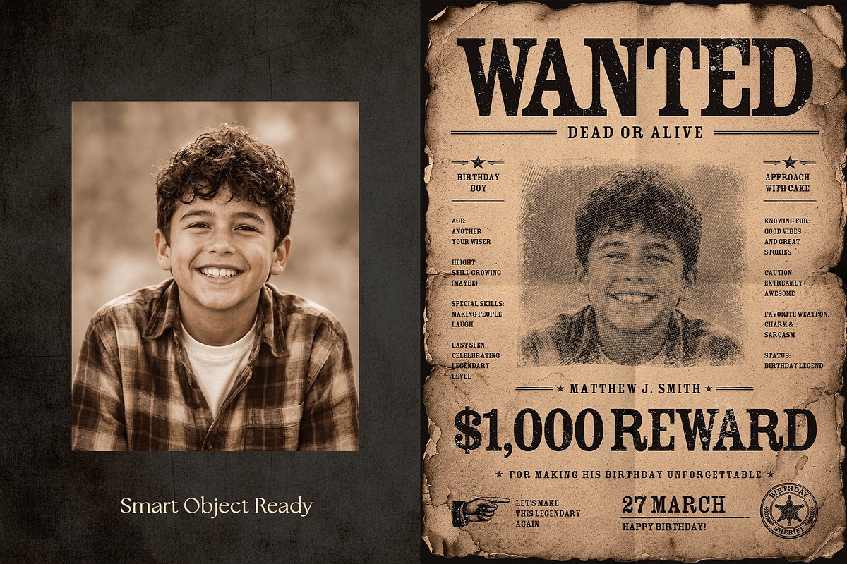 Vintage Wanted Poster Template, a Poster Template by BrandPacks (Photo 4 of 6)