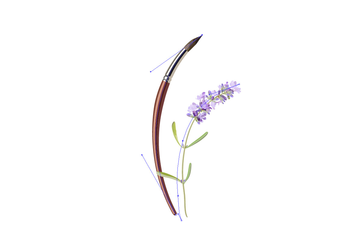 Vector object brushes. Lavender preview 2