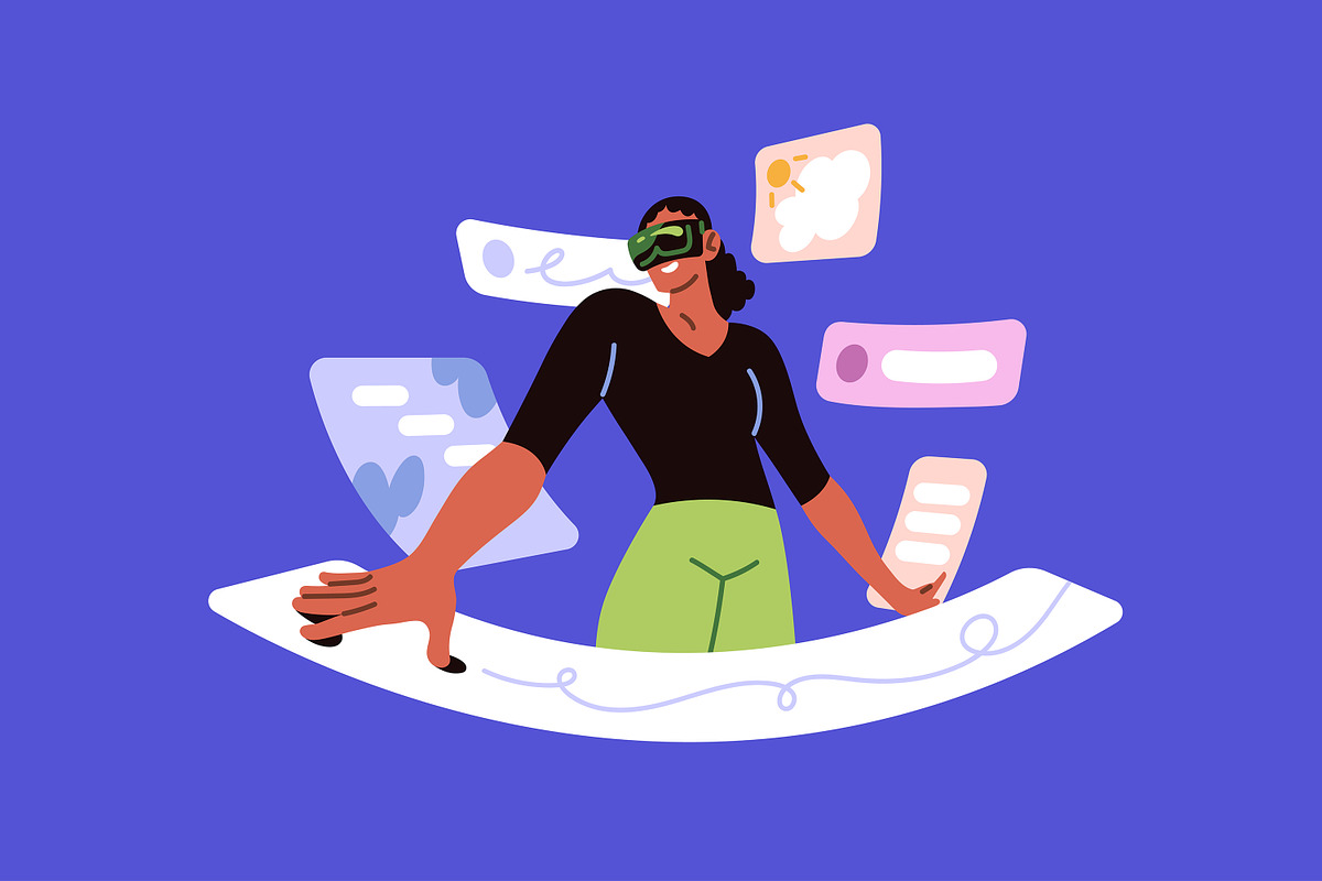 Augmented or virtual reality concept, a Technology Illustration by PaperTrident (Photo 7 of 9)