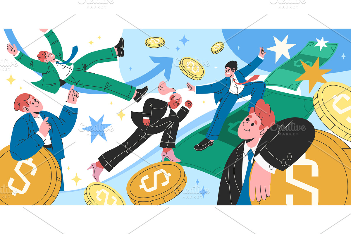 Cash flow background. Vector finance, a Finance Illustration by Elegant Solution