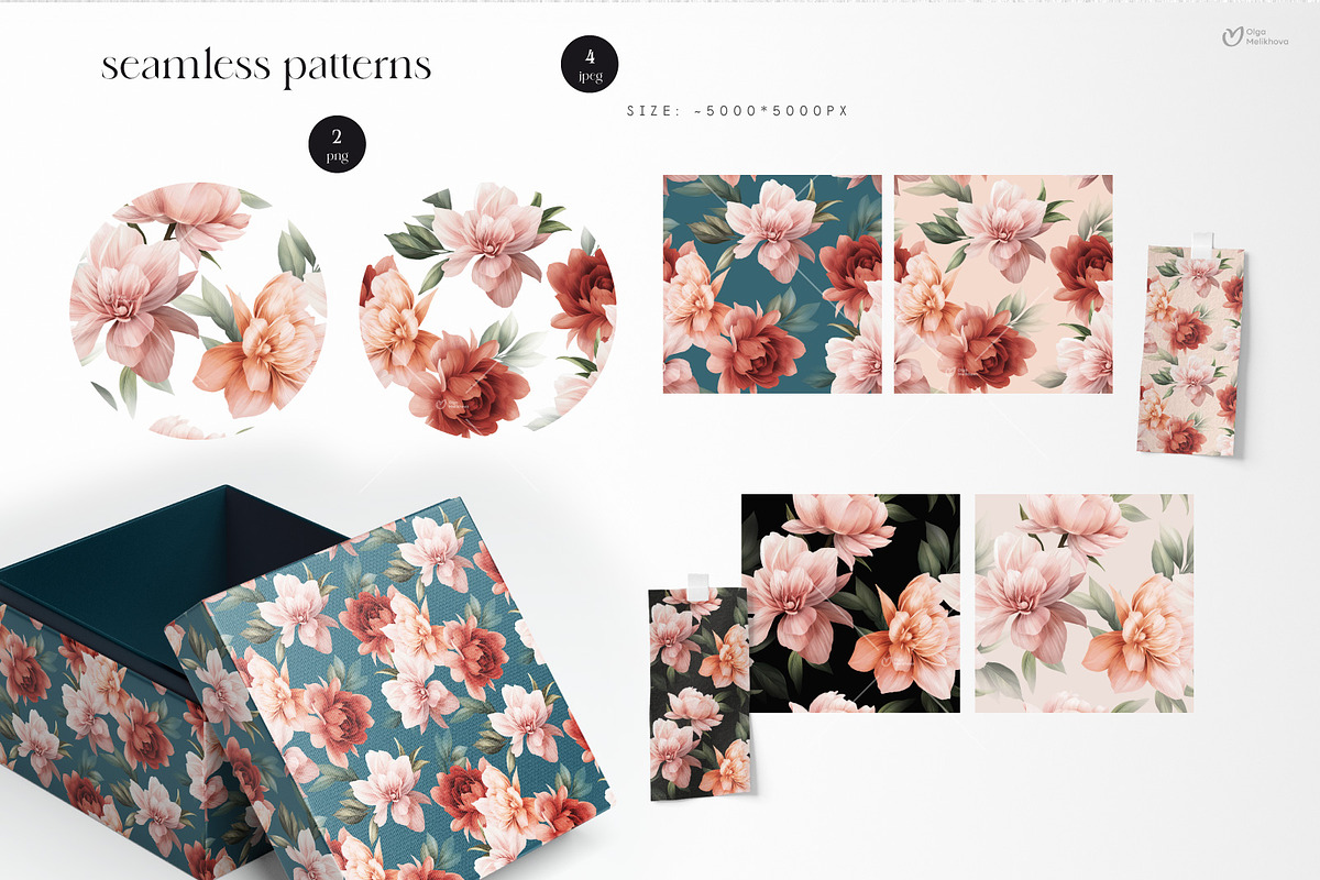 Peonies - floral collection, an Illustration by ollalya (Photo 5 of 7)
