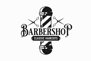 Barber Shop Logo With Barber.