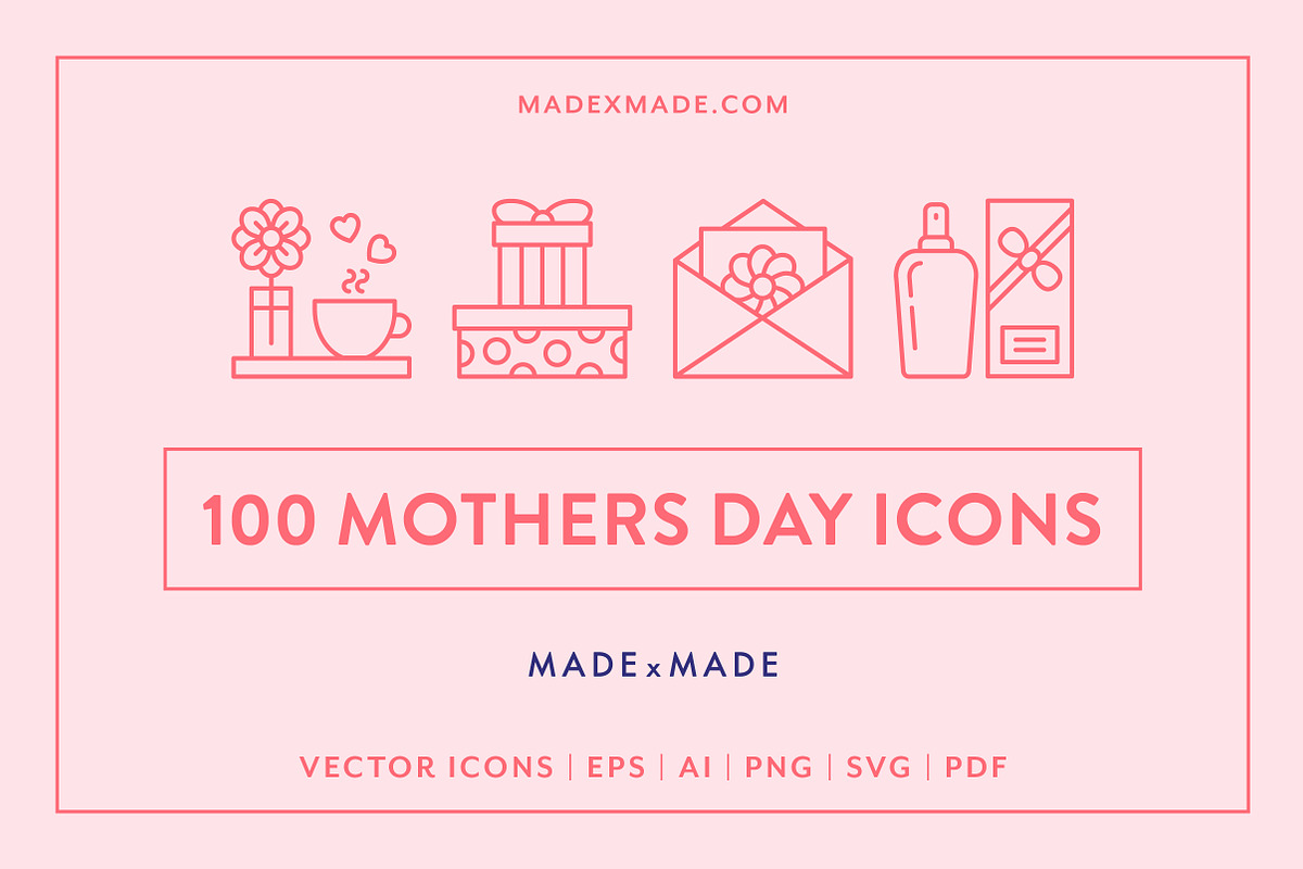 Mothers Day Line Icons, an Outline Icon by Made by Made (Photo 1 of 7)