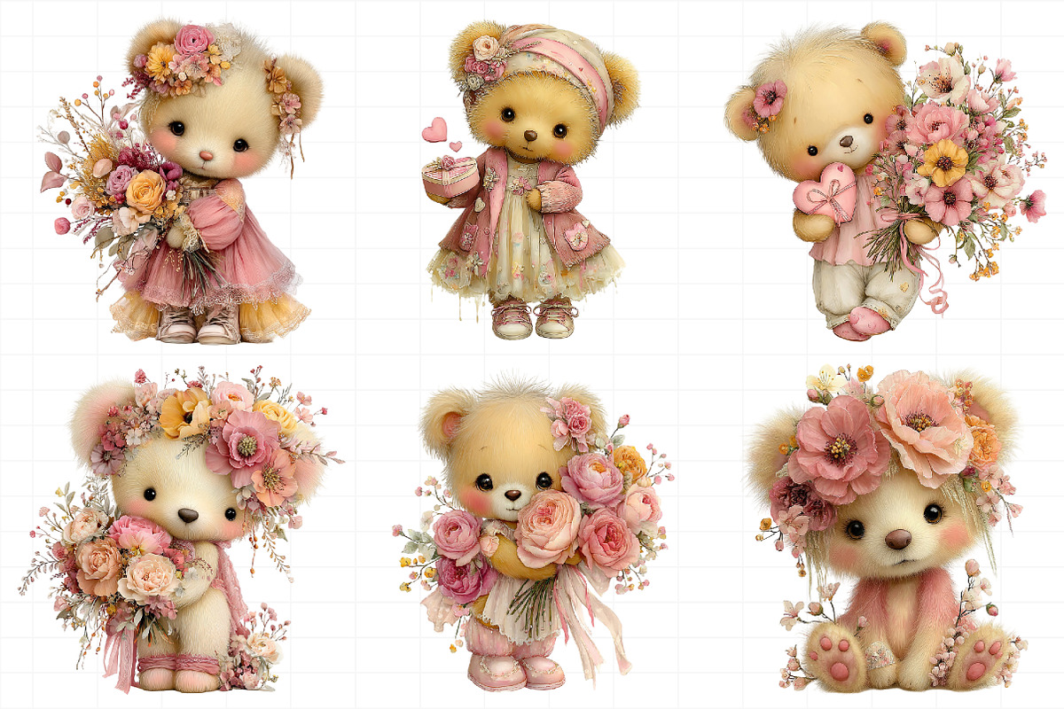 Mother’s Day Teddy Bear Clipart, an Illustration by Daily.Designs (Photo 3 of 8)