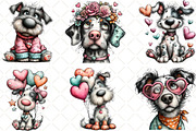 Whimsical Valentine Dog Clipart, an Animal Illustration by Black Bird Studio (Thumbnail 3 of 6)