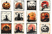 Halloween Postage Stamp Sublimation, an Illustration by SinaCreation (Thumbnail 2 of 5)