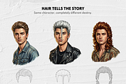 250 Male Hairstyles Procreate Stamps, a Brush Add-On by Selentaori Studio (Thumbnail 11 of 13)