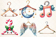 watercolor Hanger Clipart, an Illustration by DreamCafeArt (Thumbnail 2 of 7)